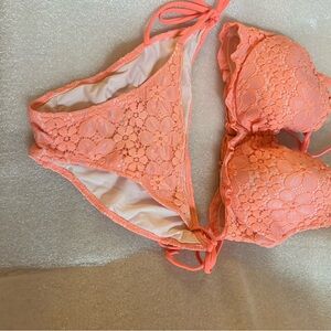 Victoria's Secret Coral Lace Bikini